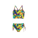 Colorful watercolors texture                                    Girls  Tankini Swimsuit
