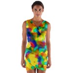 Colorful watercolors texture                                       Wrap Front Bodycon Dress