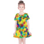 Colorful watercolors texture                                   Kids  Simple Cotton Dress
