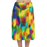 Colorful watercolors texture                                 Velvet Flared Midi Skirt