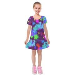 Paint spots texture                                             Kids  Short Sleeve Velvet Dress from ZippyPress