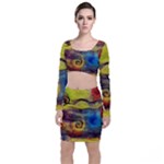Painted swirls                                       Long Sleeve Crop Top & Bodycon Skirt Set