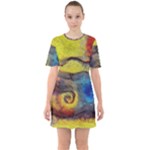 Painted swirls                                       Sixties Short Sleeve Mini Dress