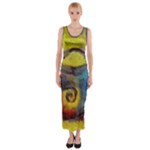 Painted swirls                                    Fitted Maxi Dress
