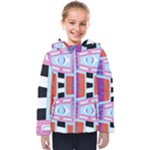 Mirrored distorted shapes                                   Kids  Hooded Puffer Jacket