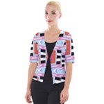 Mirrored distorted shapes                            Cropped Button Cardigan