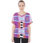 Mirrored distorted shapes                                   V-Neck Dolman Drape Top