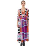 Mirrored distorted shapes                                       Button Up Boho Maxi Dress