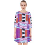 Mirrored distorted shapes                             Smock Dress
