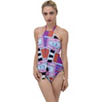 Mirrored distorted shapes                                  Go with the Flow One Piece Swimsuit