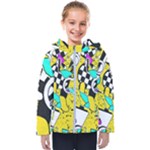 Shapes on a yellow background                                        Kids  Hooded Puffer Jacket