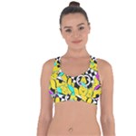 Shapes on a yellow background                                            Cross String Back Sports Bra