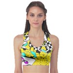 Shapes on a yellow background                                   Women s Sports Bra