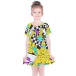 Shapes on a yellow background                                        Kids  Simple Cotton Dress