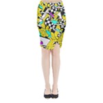 Shapes on a yellow background                                   Midi Wrap Pencil Skirt