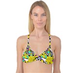 Shapes on a yellow background                                         Reversible Tri Bikini Top