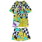 Shapes on a yellow background                                   Kids  Swim Tee and Shorts Set