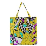 Shapes on a yellow background                                         Grocery Tote Bag