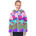 Colorful squares                                                 Kids  Hooded Puffer Jacket