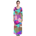 Colorful squares                                                    Quarter Sleeve Maxi Dress