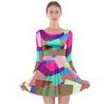 Colorful squares                                                  Long Sleeve Skater Dress