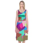 Colorful squares                                            Midi Sleeveless Dress