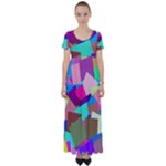 Colorful squares                                            High Waist Short Sleeve Maxi Dress