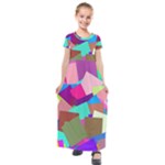 Colorful squares                                                Kids  Short Sleeve Maxi Dress