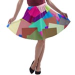 Colorful squares                                                  A-line Skirt