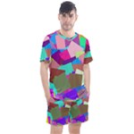 Colorful squares                                                Men s Mesh Tee and Shorts Set