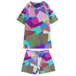 Colorful squares                                            Kids  Swim Tee and Shorts Set