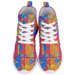 Colorful shapes in tiles                                          Women s Lightweight High Top Sneakers