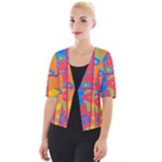 Colorful shapes in tiles                                           Cropped Button Cardigan