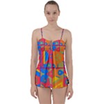 Colorful shapes in tiles                                             Babydoll Tankini Set