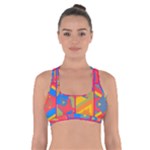 Colorful shapes in tiles                                                        Cross Back Sports Bra