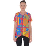 Colorful shapes in tiles                                             Cut Out Side Drop Tee