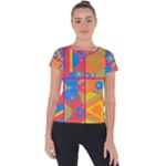 Colorful shapes in tiles                                             Short Sleeve Sports Top