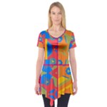Colorful shapes in tiles                                              Short Sleeve Tunic