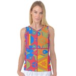Colorful shapes in tiles                                                   Women s Basketball Tank Top