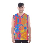 Colorful shapes in tiles                                                   Men s Basketball Tank Top