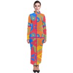 Colorful shapes in tiles                                                     Turtleneck Maxi Dress