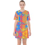 Colorful shapes in tiles                                                      Sixties Short Sleeve Mini Dress