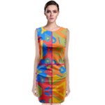 Colorful shapes in tiles                                                        Classic Sleeveless Midi Dress