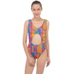 Colorful shapes in tiles                                                  Center Cut Out Swimsuit