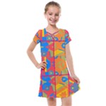Colorful shapes in tiles                                                 Kids  Cross Web Dress