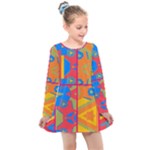 Colorful shapes in tiles                                                  Kids  Long Sleeve Dress