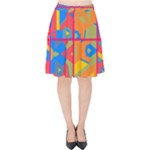 Colorful shapes in tiles                                             Velvet High Waist Skirt