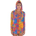 Colorful shapes in tiles                                                   Women s Long Sleeve Hooded T-shirt