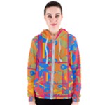 Colorful shapes in tiles                                                   Women s Zipper Hoodie