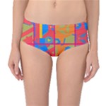 Colorful shapes in tiles                                                   Mid-Waist Bikini Bottoms